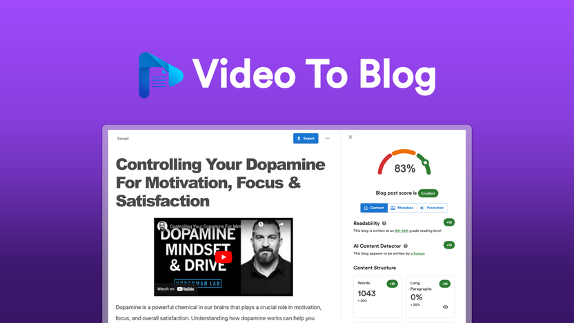 Video To Blog Lifetime Deal Review - Create Quality Seo Blogs from Videos